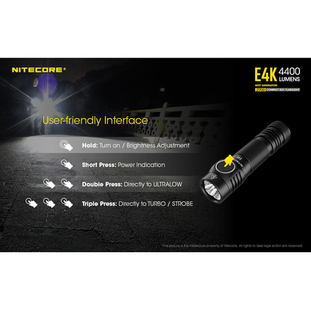 Nitecore E4K Next Generation 21700 Compact EDC Flashlight E4K